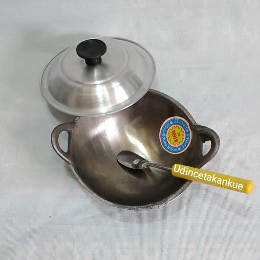 PREMIUM wajan kuali serabi ,kue cucur kuali besi tebal +tutup + sodet mini