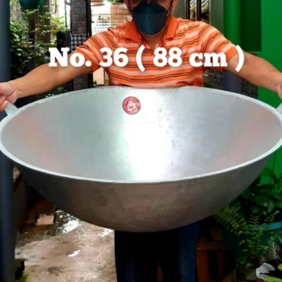 PREMIUM KATEL WAJAN KUALI PENGGORENGAN JUMBO BESAR ALUMUNIUM TEBAL NO.36(88cm)