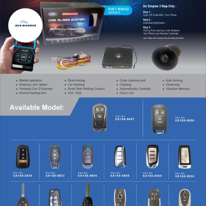 alarm mobil rwb smart phon android / alarm rwb new series 2021