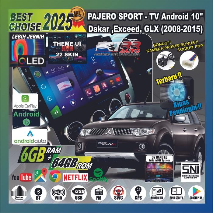 PREMIUM Old Pajero Sport head unit-tape mobil 10inch android(free kamera)