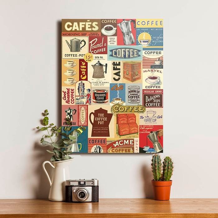 PREMIUM Kopi Coffee Art Poster Kayu Dekorasi Cafe Warung Kopi Rumah Makan