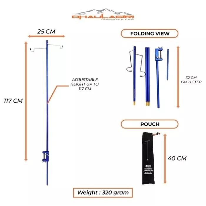 PREMIUM Tiang lampu dhaulagiri Naturehike Tiang lampu camping portable