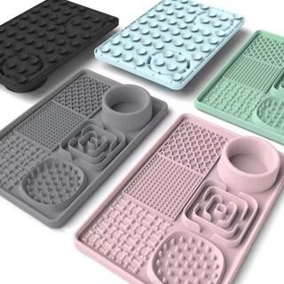 PREMIUM Pet Feeder Silikon Bentuk Square Bowl Slow / Pet Feeder Untuk Anjing Kucing / Tempat Makan