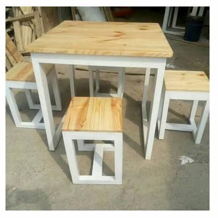 PREMIUM meja cafe / kursi cafe / meja cafe set / kursi cafe set JATI PUTIH
