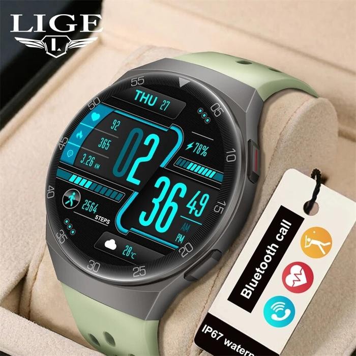 LIGE Heart Rate Blood Lxygen Monitoring Smartwatch Waterproof Men