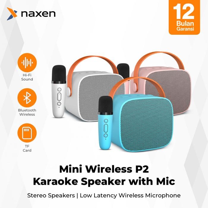Speaker Bluoth Karaoke Portable Mini Naxen P2 Extra Bass + Mic