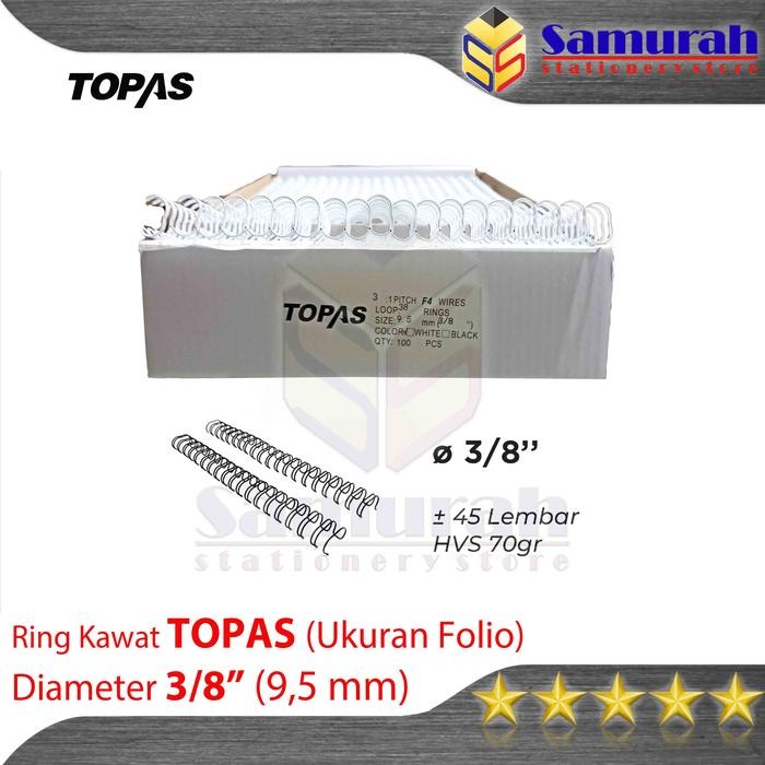 

Ring Binder Kawat Topas Folio 3/8" / 9,5 mm 38 Wire Ring Binding 3:1