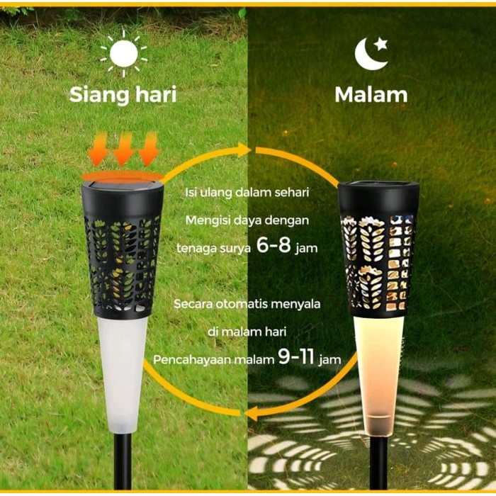 Lampu Taman Solar 2 In 1 Mode Cahaya Kuning + Rgb Xf01 Lampu Taman