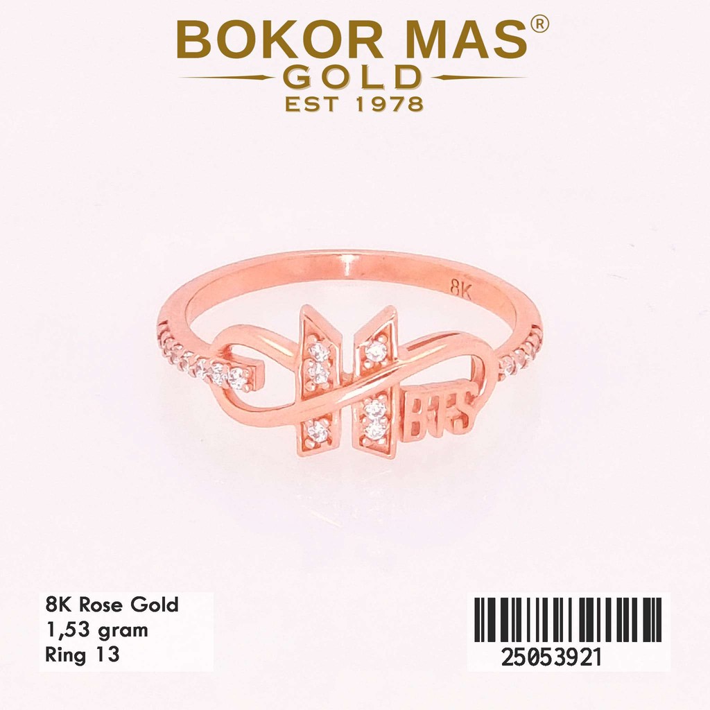 BokorMas Gold Cincin Variasi BTS Permata Emas Asli Kadar 8K 25053921