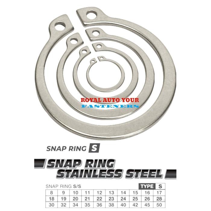 Ss304 Snap Ring Stainless S52 External Circlip - Snapring As 52Mm #Gratisongkir
