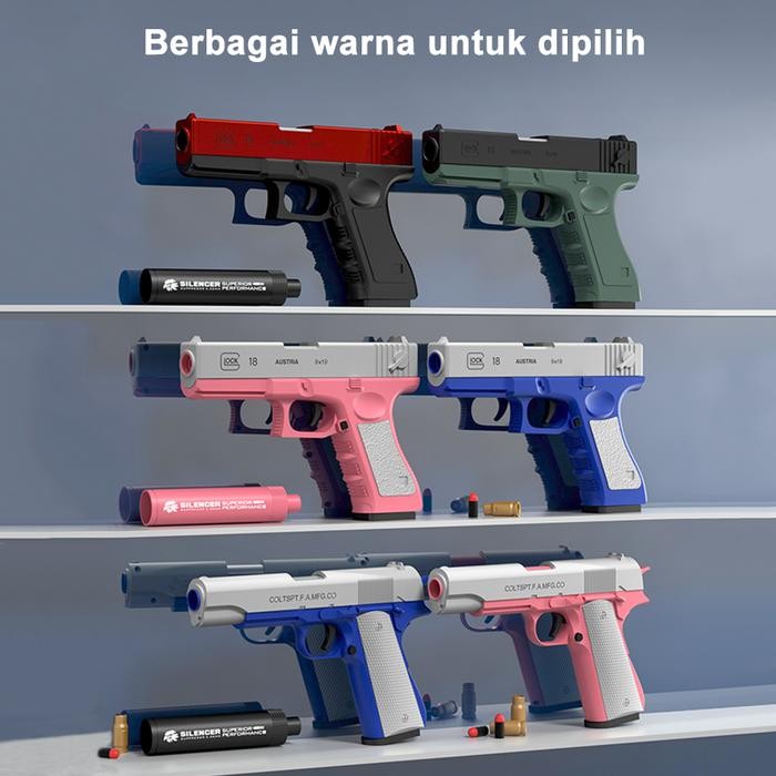 Best Seller Ruilin Senjata Mainan Mainan Pistol Anak Colt M1911 Rubber Peluru