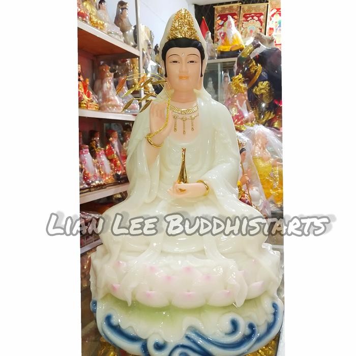 Patung Dewi Kwan Im Marmer Uk 16 Inch