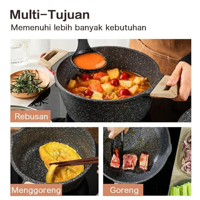 GREBLON GERMANY Panci Wajan Granite Diecast Wok PAN