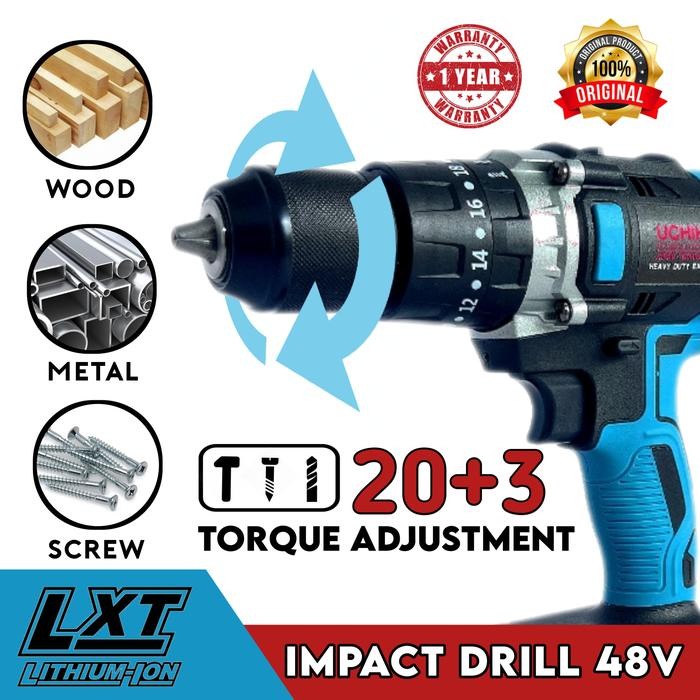 Bor Baterai Drill Beton 42V 13 Mm Japan Impact Cordless Uchiha Japan