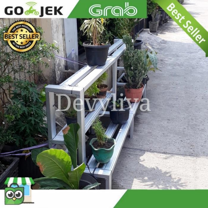 Gardening_Love Rak Pot Bunga Baja Ringan Susun 3