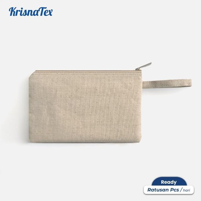 

Pouch Zipper Tali Kanvas Natural s Kotak Tempat Pensil