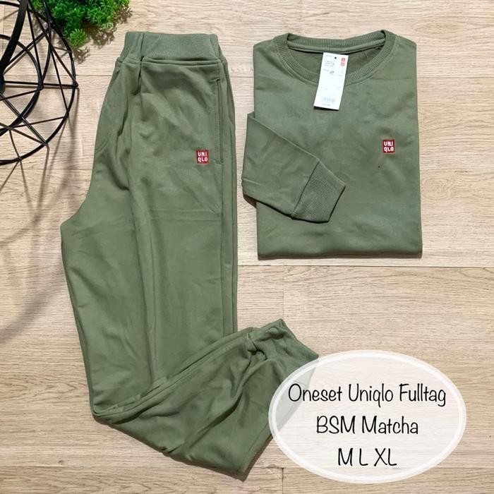 Oneset Uniqlo Setelan Sweater Wanita Setelan Olahraga Switer Jogger