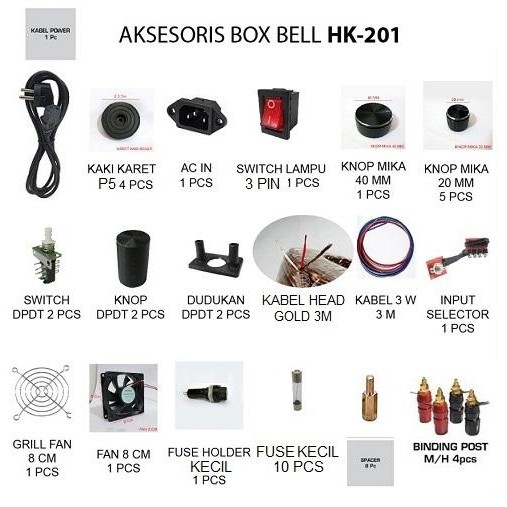 Akses Box Bell Hk-201 Perlengkapan Box Hk201 Hk 201