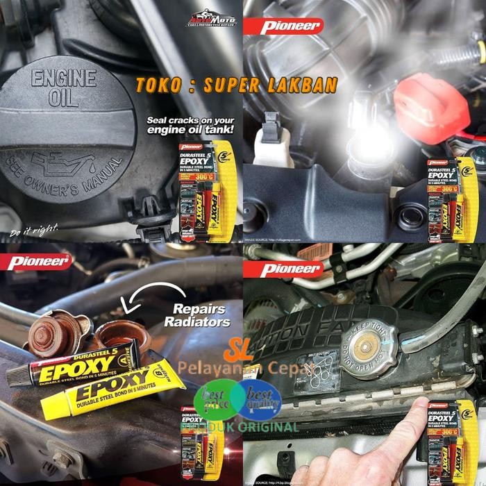 Lem Mesin Tahan Panas 300C Durasteel Epoxy Lem Knalpot Radiator Besi