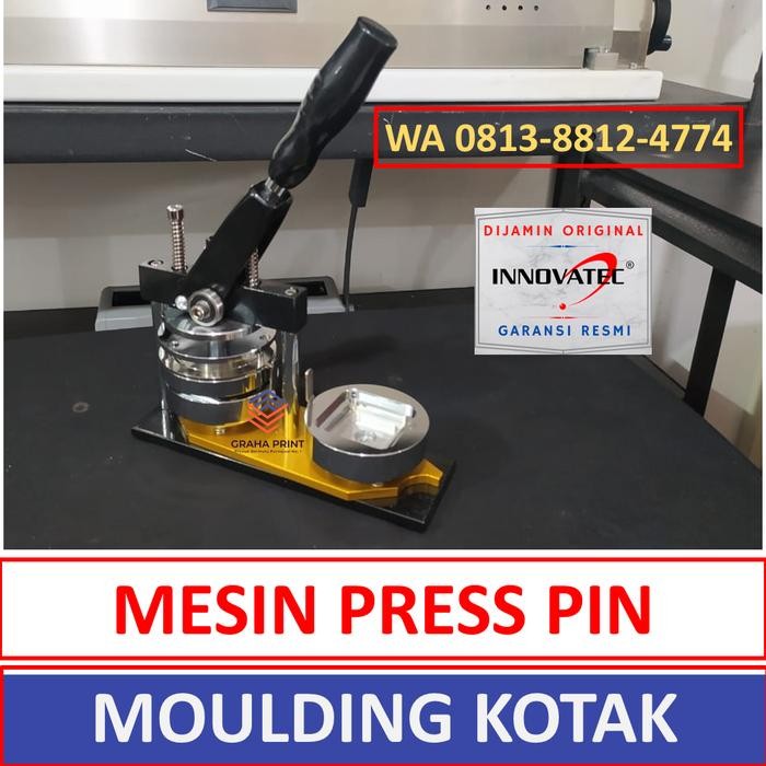 Mesin Press Pin Kotak INNOVATEC - Alat Cetak Pin Kotak Dengan Magnet - Mesin Pres Pin Moulding Kotak