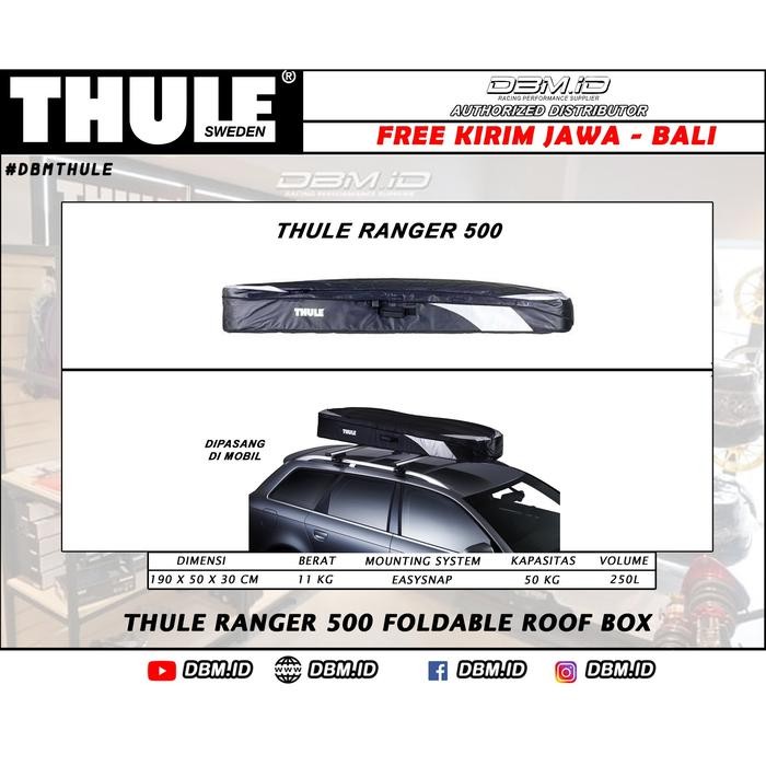 Thule Ranger 500 Foldable Roof Box Bagasi Atas Mobil