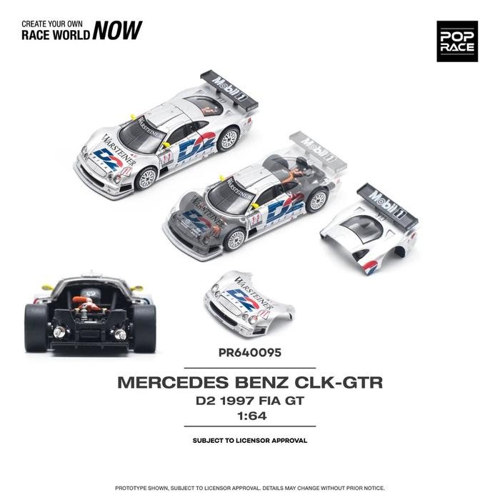 SALE  POP RACE 1:64 MERCEDES BENZ AMG CLK GTR D2 1997 FIA GT READYY