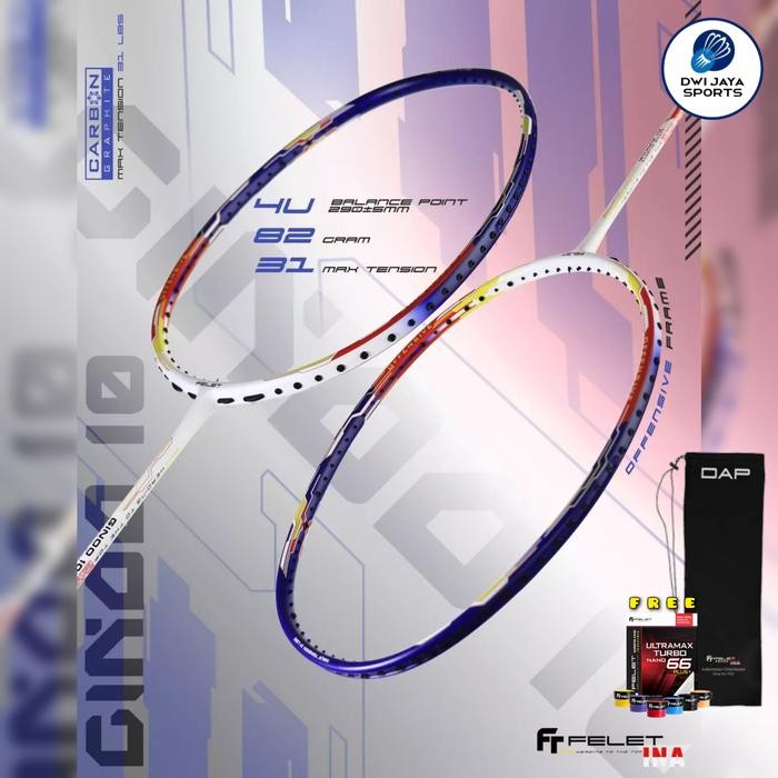 Raket Badminton Felet GINOO 10 Felet ginoo 10 original Raket Felet Ginoo 10