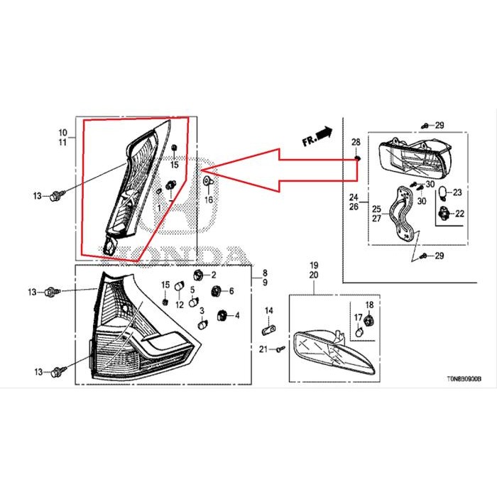 Stop Lamp Lampu Belakang Atas Kiri Crv Gen 4 2013 2014 2015
