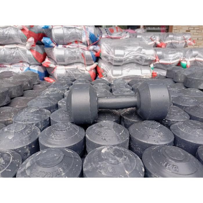 Barbel Dumbel plastik 3kg alat fitnes