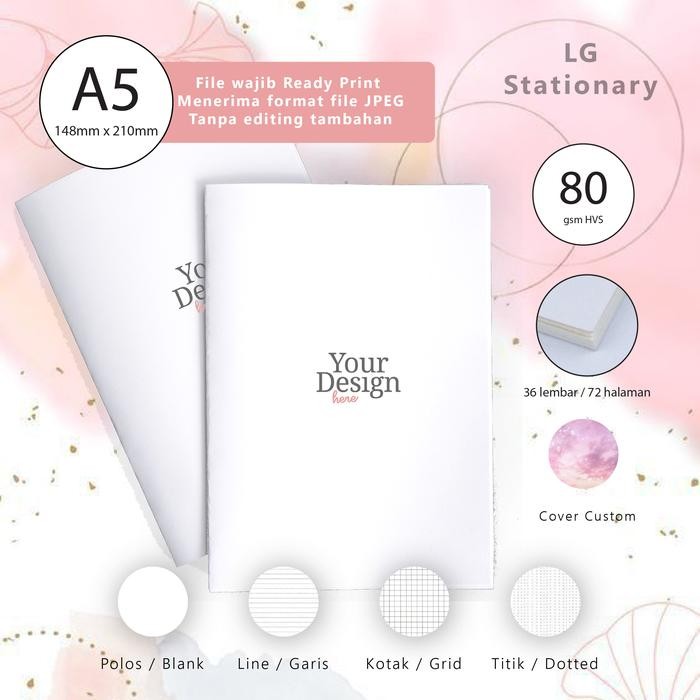 

Buku Tulis A5 Cuom HVS 80 gsm / soft cover warna / Buku Cuom A5