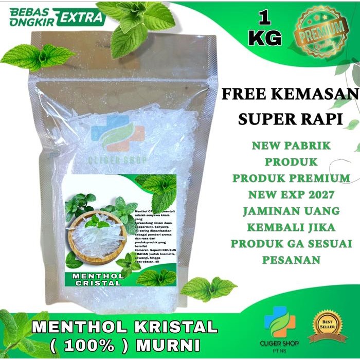 

MENTOL KRISTAL MURNI 1 KG / MENTHOL CRYSTAL 1 KG ( FOOD GRADE )
