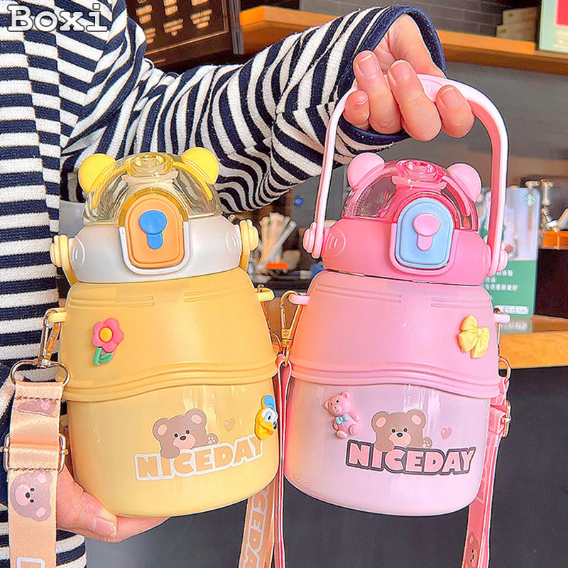1000 ML Cute Big Belly Water Bottles Stainless Steel Thermos Bottle