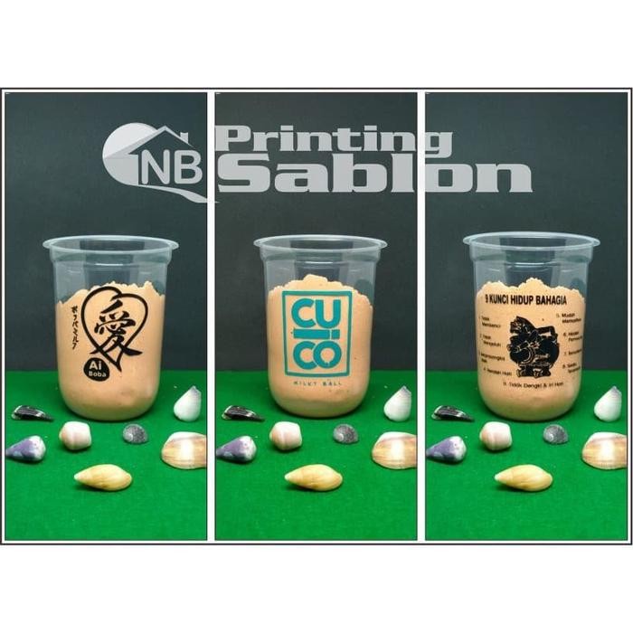 Sablon Gelas Cup Plastik - Oval 16 Oz 8 Gr 500 Ml Terlaris