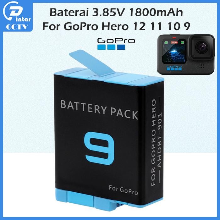 Baterai For Gopro Hero 9 10 11 12 Black 1800Mah Gopro12 Rechargeable Battery Action Kamera
