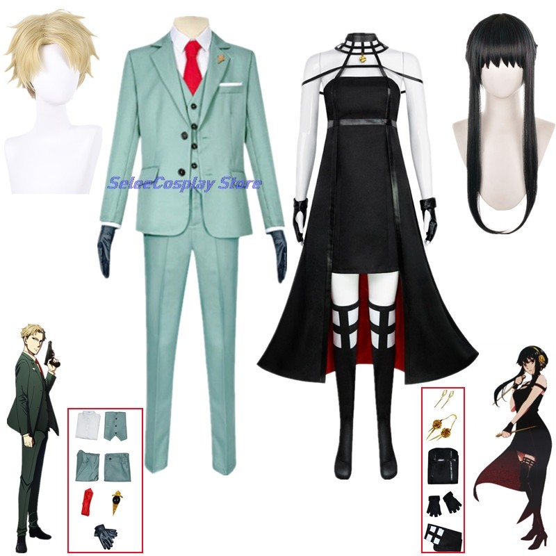 Anime Cosplay Spy X Family Cosplay Costume Killer Couple Twilight Green Suit Loid Forger Yor Forger