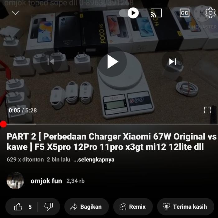 Terbaik Adaptor Kepala Xiaomi 67W Original Copotan 67 Watt Bawaan Asli