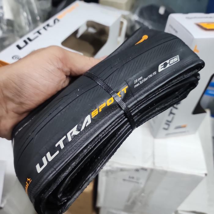 CONTINENTAL 700 X 28C Ultra Sport III Black/Brown Kevlar - BAN LUAR SEPEDA ROADBIKE CONTINENTAL