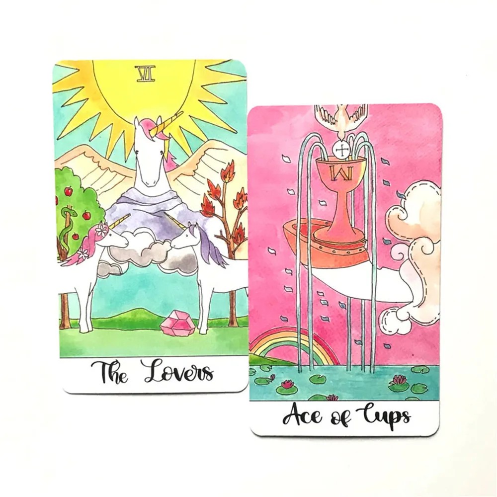 

1Pcs Deck Tarot High Quality Crystal Unicorn Tarot Cards Family Holiday Party Playing Cards Deck