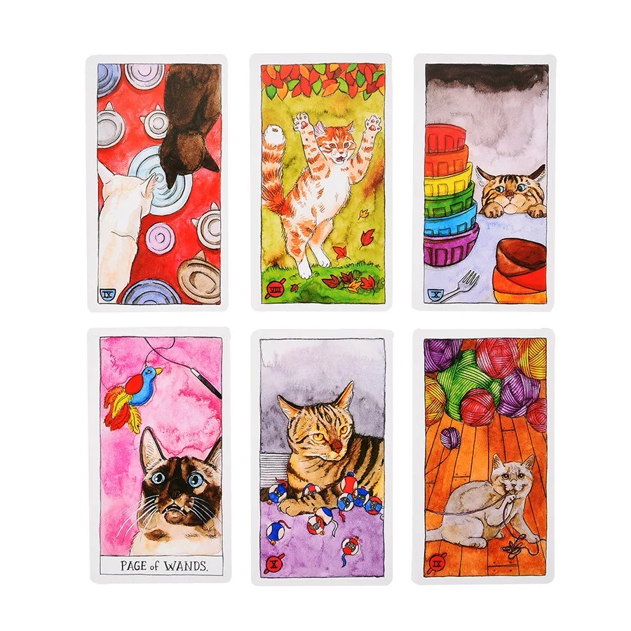 

1Pcs Deck Tarot New Tarots Cards Oracles Deck Mysterious Divination Cat Tarot Deck Board Playing Hot