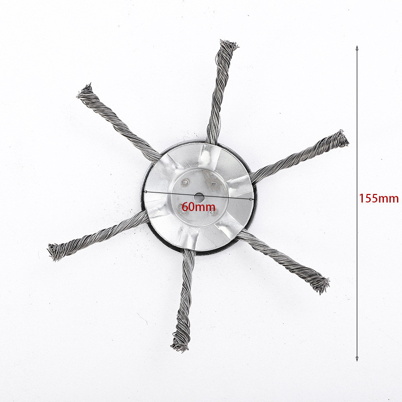 

6 Inches Steel Wire Weed Trimmer Head Wear-resistant Weeding Wheel Anti-corrosion Derusting Grass