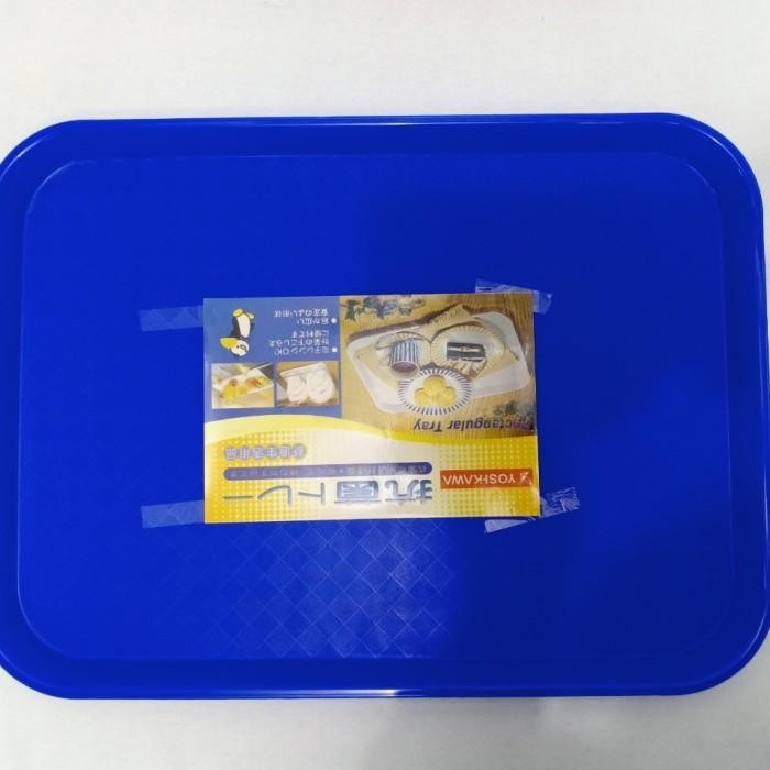 [Allthebest] YOSHIKAWA NAMPAN PLASTIK BESAR N041 FOOD TRAY BAKI PLASTIK COKLAT BIRU