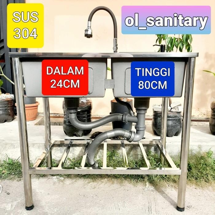 [Allthebest] bak cuci piring kitchen sink portable tempat cuci piring sink hitam