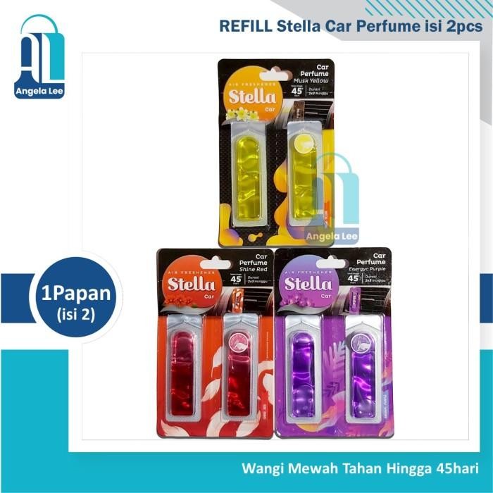 (Allthebest) REFILL Stella Car Perfume Air Freshener Pengharum Mobil Jepit 2pcs