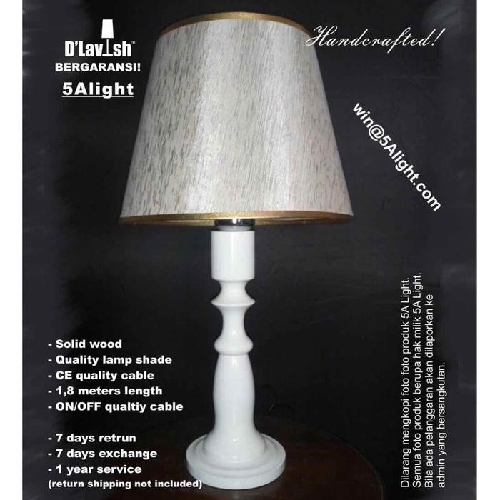 (Allthebest) Amber White Gold - Lampu Meja Hias Dekorasi