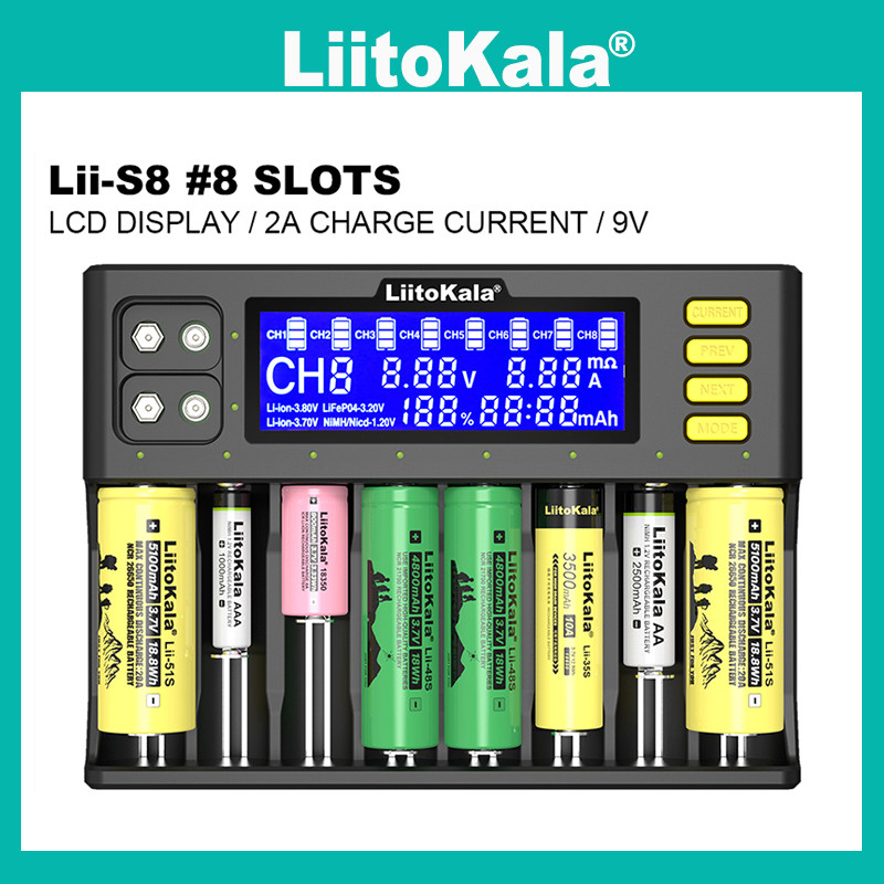 Liitokala Lii-S8 Lii-600 Lii-500S Lii-500 Lii-PD4 LCD 3.7V 18650