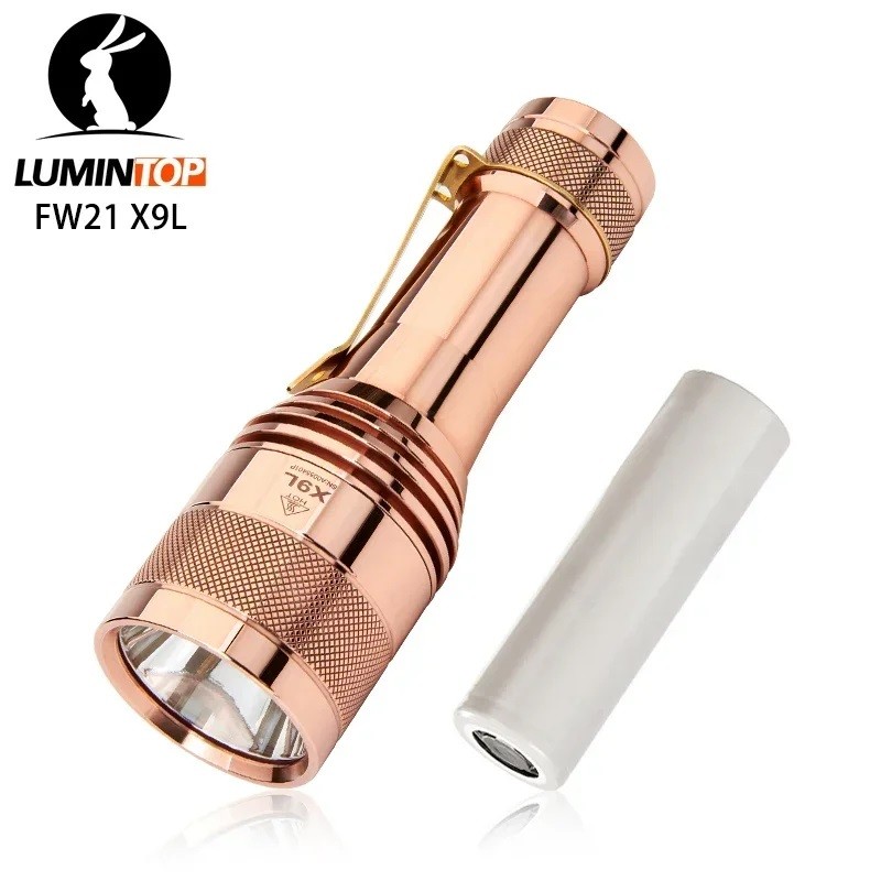Lumintop FW21 X9L Copper Powerful Tactical LED Flashlight SBT90.2 810M 6500LM Torch Lighter by 21700