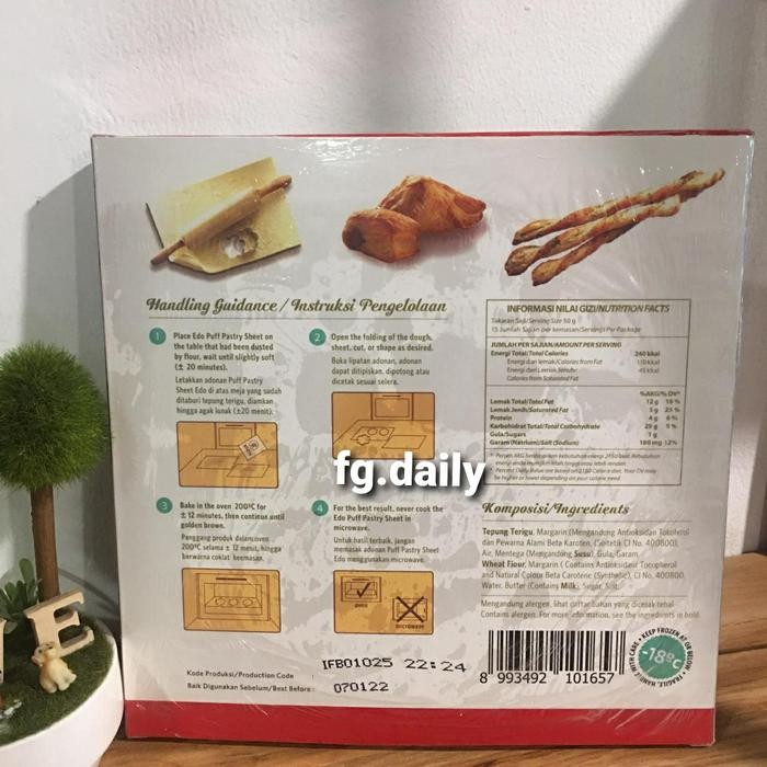 

Puff Pastry Sheet Edo Murah / Kulit Pastry Halal / Kulit Zuppa Gratis Ongkir