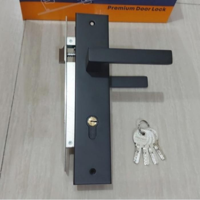 Handle Kunci Pintu Rumah Besar BLACK Hitam kunci pintu besar hitam set