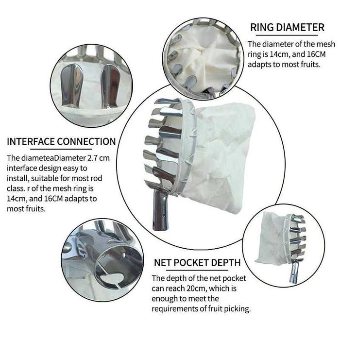 JTTOP" ALAT UJUNG GALAH PETIK BUAH PEMETIK BUAH MANGGA RAMBUTAN JAMBU