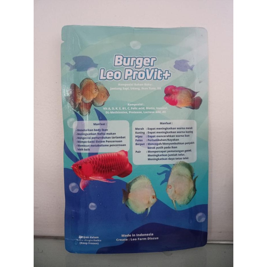 BURGER LEO DISCUS PROVIT+ MAKANAN IKAN BEKU
